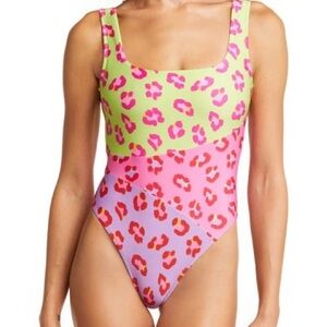 Farm Rio Maxi Leopard Patch One Piece Swimsuit Large